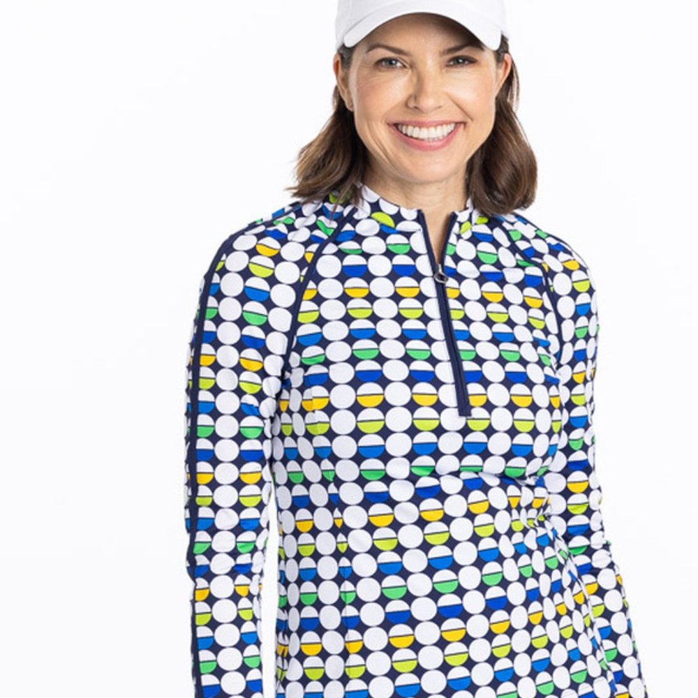 NWT Kinona Sport Under Over Longsleeve Golf Top - Mod Dot BRAND NEW UPF50